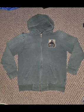 Green Zip-Up Hoodie Jacket